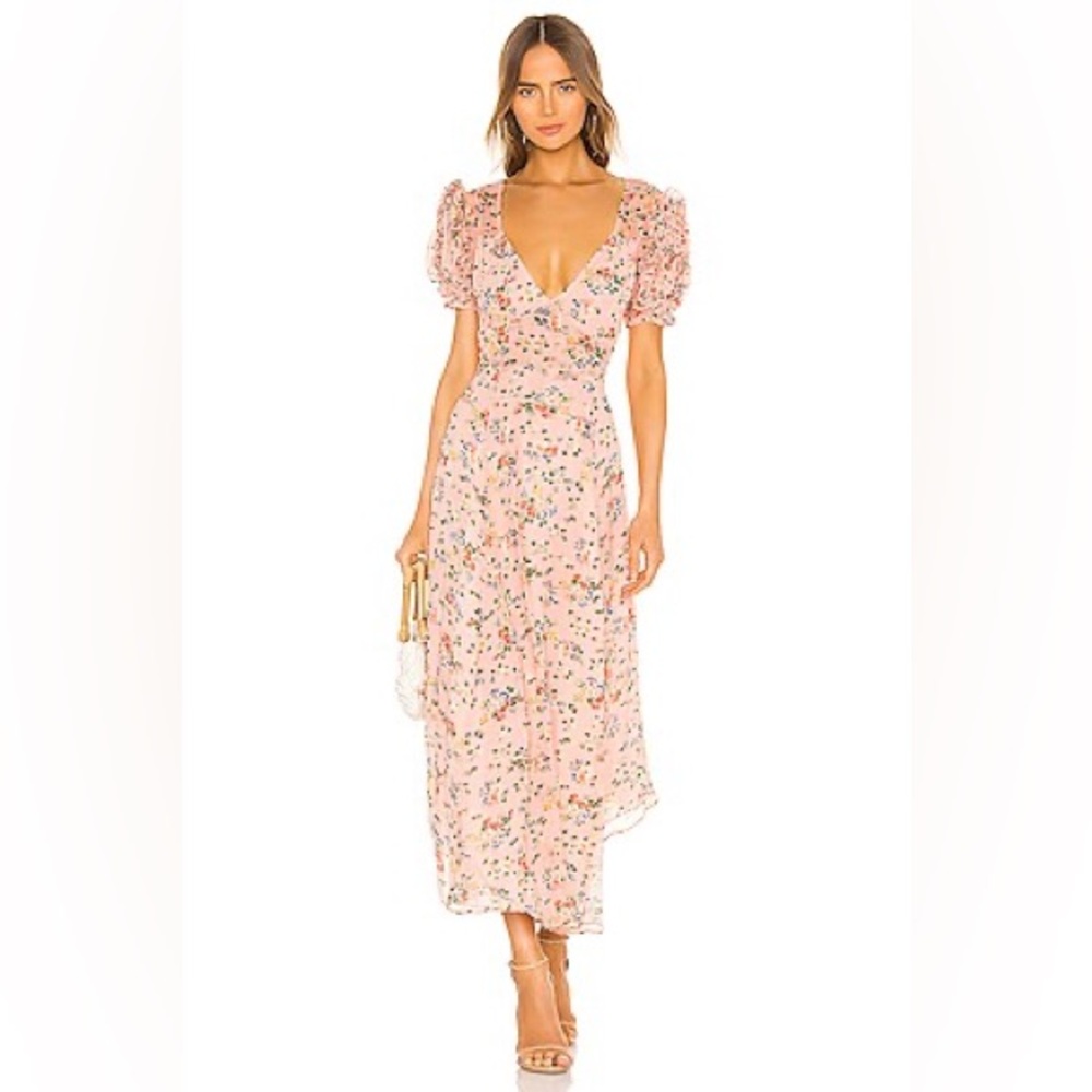 Love Shack Fancy Floral Pink Dress
